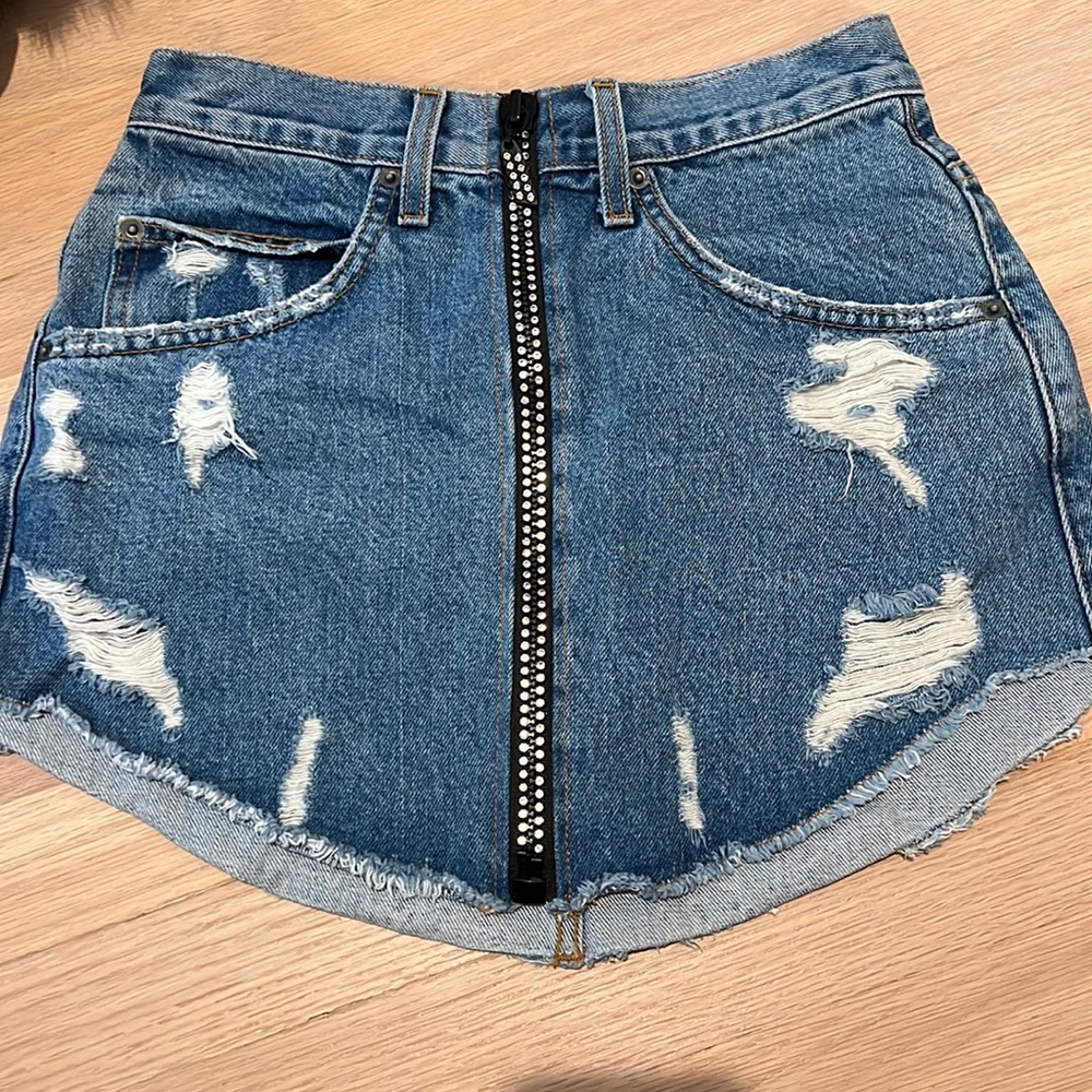 Rhinestone jean skirt